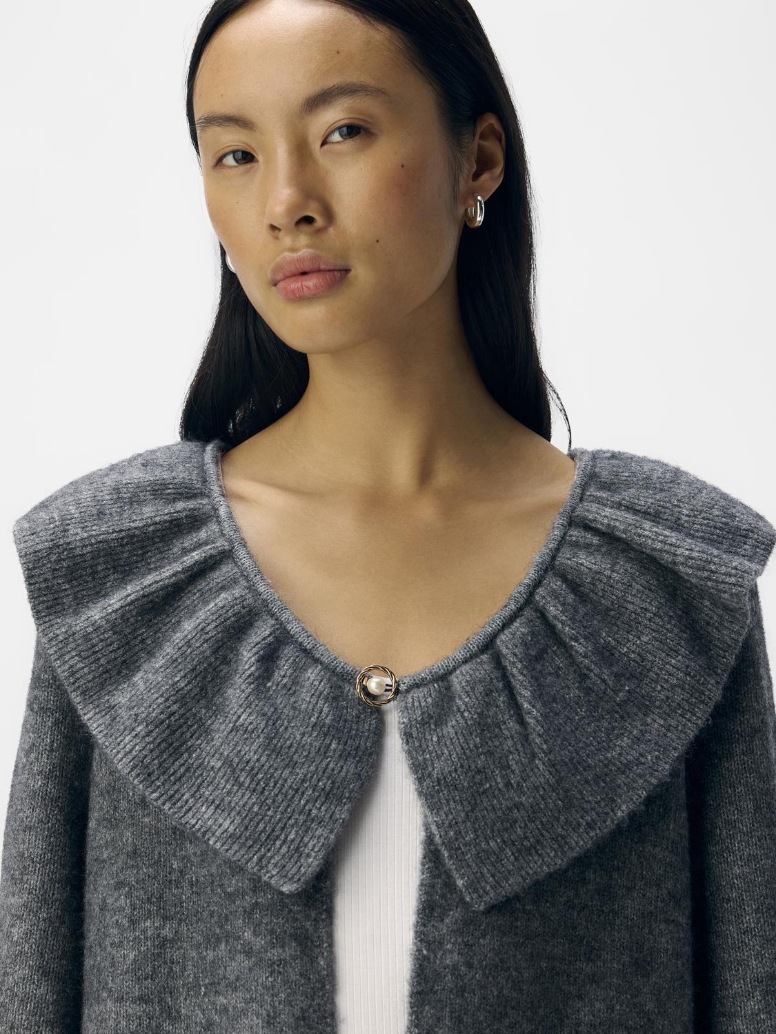 OBJDENISI Knit Cardigan - Medium Grey Melange - VERO MODA & VILA Bergvik